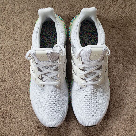 2021 Adidas UltraBoost 5.0 Mosaic Boost Pack Sz 8 Mens White Sneakers Multicolor